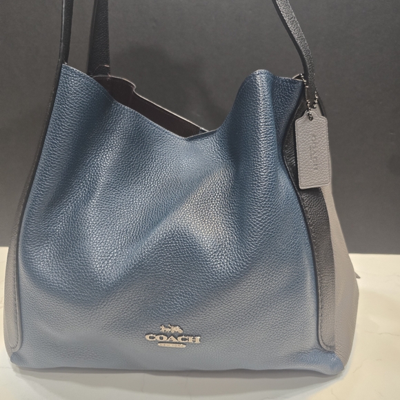 Coach Blue and Gray Leather Women's Bag - Picture 1 of 8